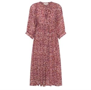 NWT Daughters of India Kyra Midi Cotton Flowy Patterned Dress in Sumac